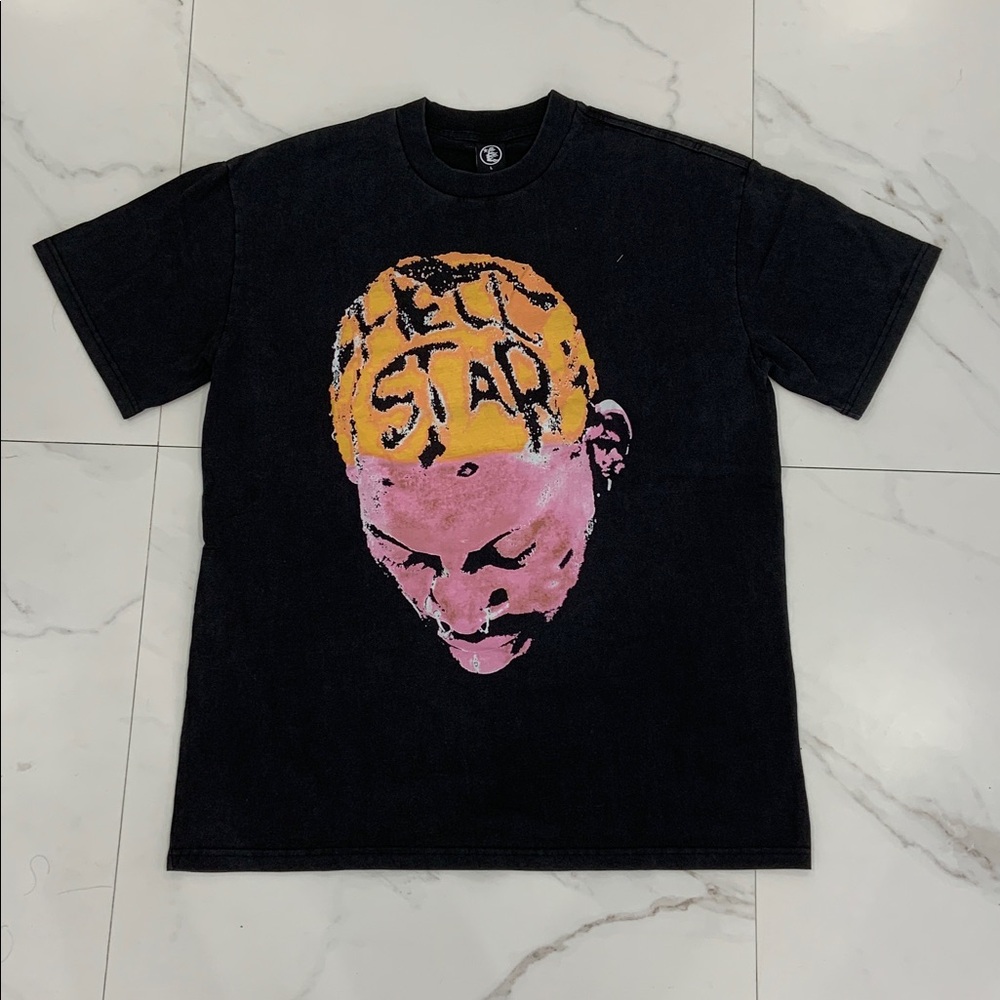 Hellstar Dennis Rodman Washed Black T-Shirt Mens Size Large